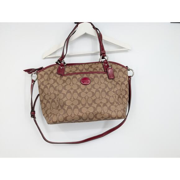 COACH Signature Peyton Handbag Crossbody Removable Strap F19816 - Picture 1 of 14